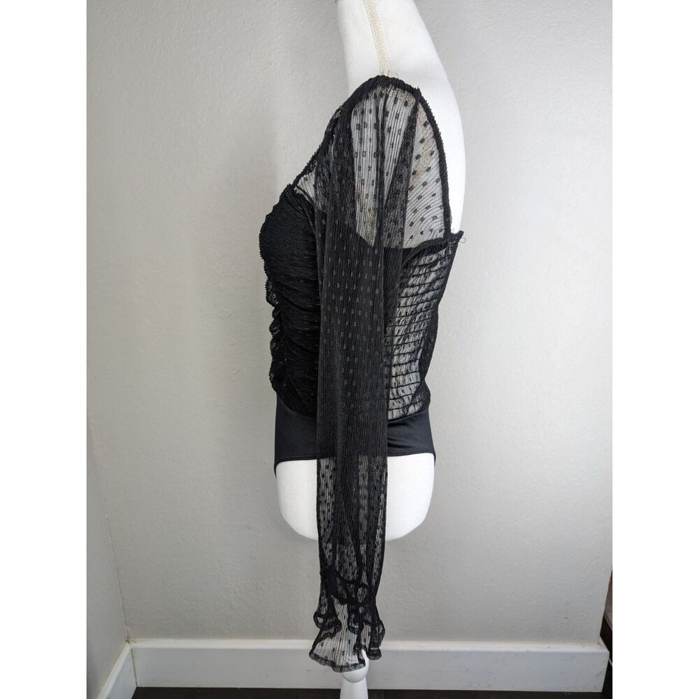 Whimsigoth Bodysuit Black Long Sleeve Sz M Witchy Fairy Grunge - Picture 4 of 12